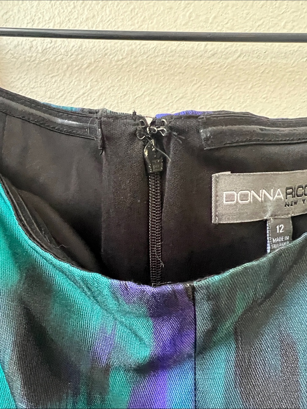 Donna Morgan Teal, Purple & Black Fit-and-Flare Dress - Picture 3 of 7